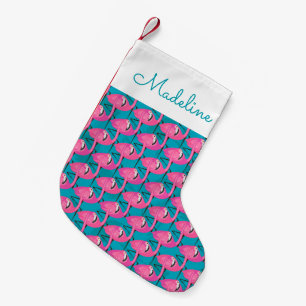 Neonflamingos   addieren Ihren Namen Kleiner Weihnachtsstrumpf