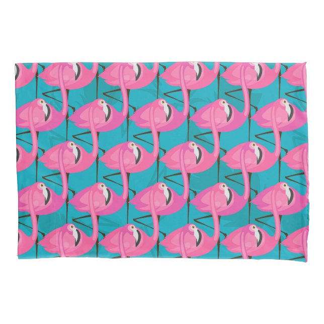 Neonflamingos Kissenbezug (Vorderseite-Links)
