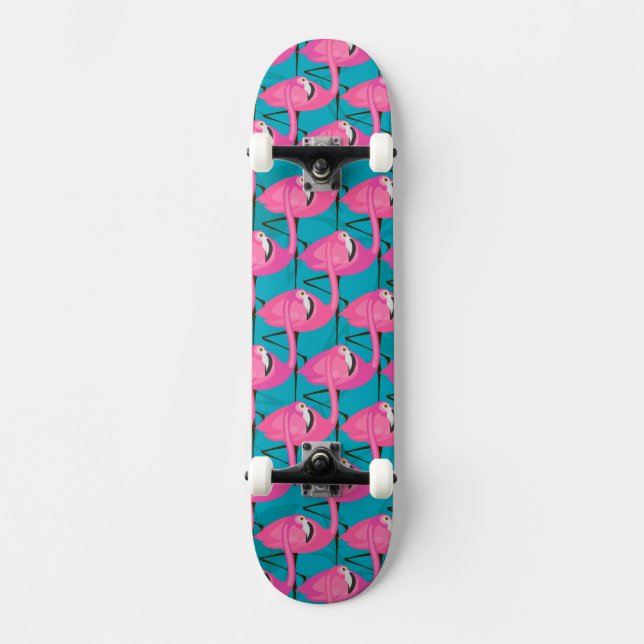 Neonflamingos zwei skateboard (Vorderseite)