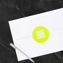 Neongelb - Logo hinzufügen Runder Aufkleber