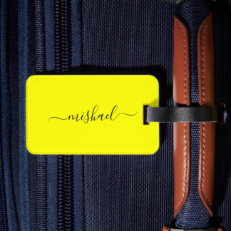 Neongelb, Typografie, Personalisieren Gepäckanhänger