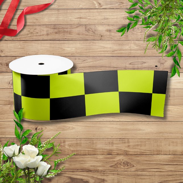 Neongelbes schwarzes Karton Vintag Satinband (Von Creator hochgeladen)