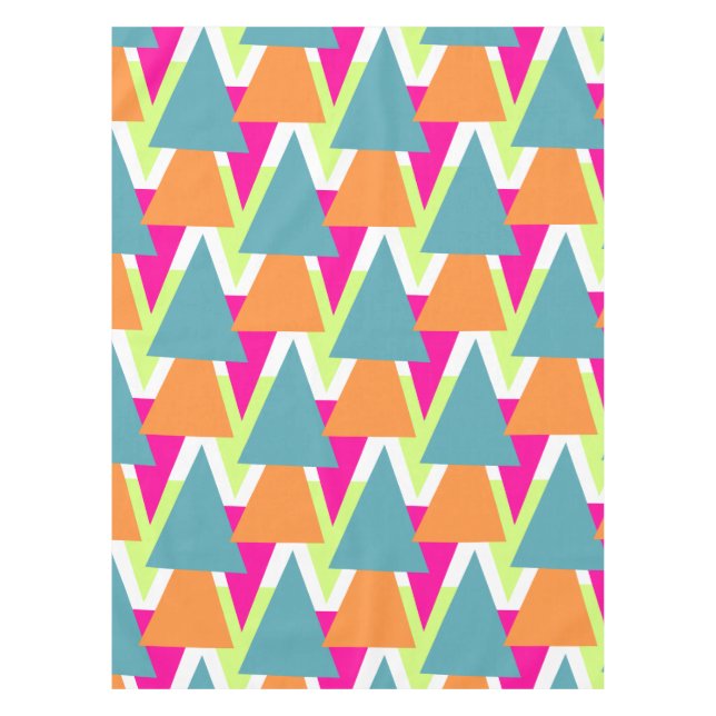 Neongeometrisches Muster der 80er Jahre Tischdecke (Vorderseite)