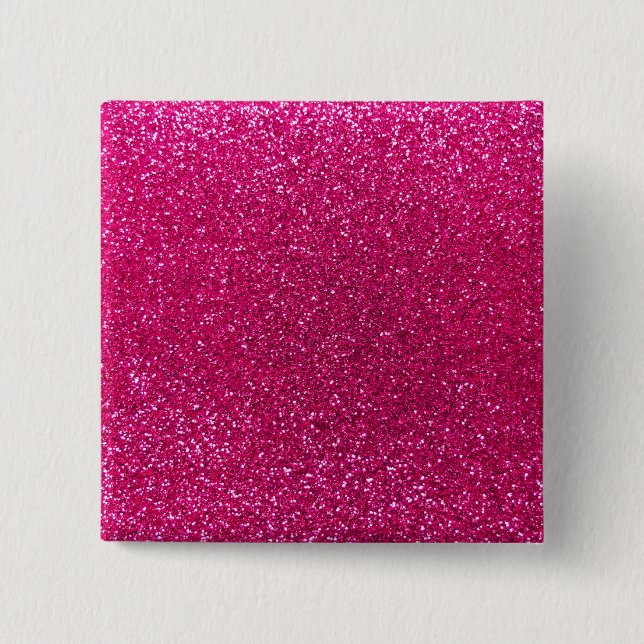 NeonGlitter des heißen Rosas Button (Vorderseite)