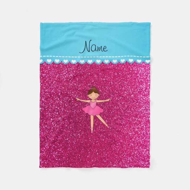NeonGlitter des heißen Rosas der personalisierten Fleecedecke (Vorderseite)