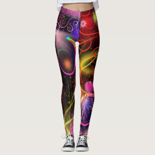 Neonglühen-Blitz hat Wirbels-Spirale in der Leggings