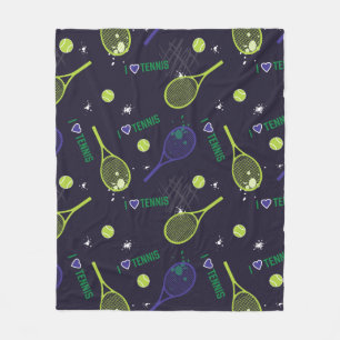 💚 Neongreen I Liebe Tennis Fleecedecke