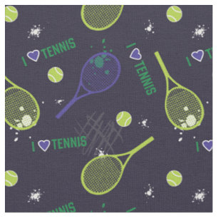 Neongreen I Liebe Tennis, kundenspezifische Fliese Stoff