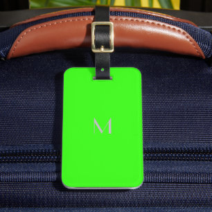 Neongrün - Hinzufügen eines monogramm Gepäckanhäng Gepäckanhänger