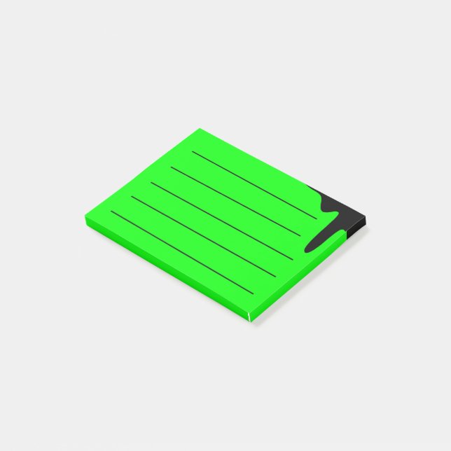 Neongrün Post-it Klebezettel (angewinkelt)