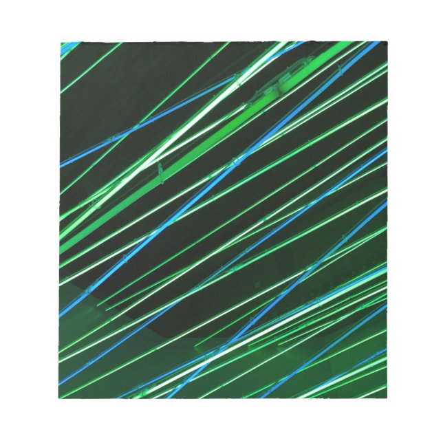 Neongrüne Linien Notizblock (Vorderseite)