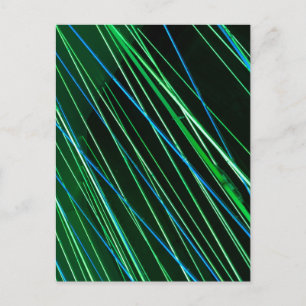 Neongrüne Linien Postkarte