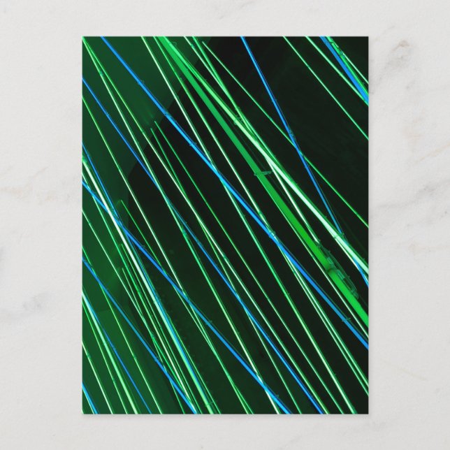 Neongrüne Linien Postkarte (Vorderseite)