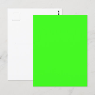 Neongrüne personalisierbare Postkarte