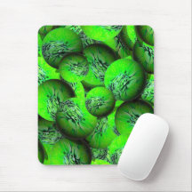 Neongrüne Planeten - Muster in 3D-Optik