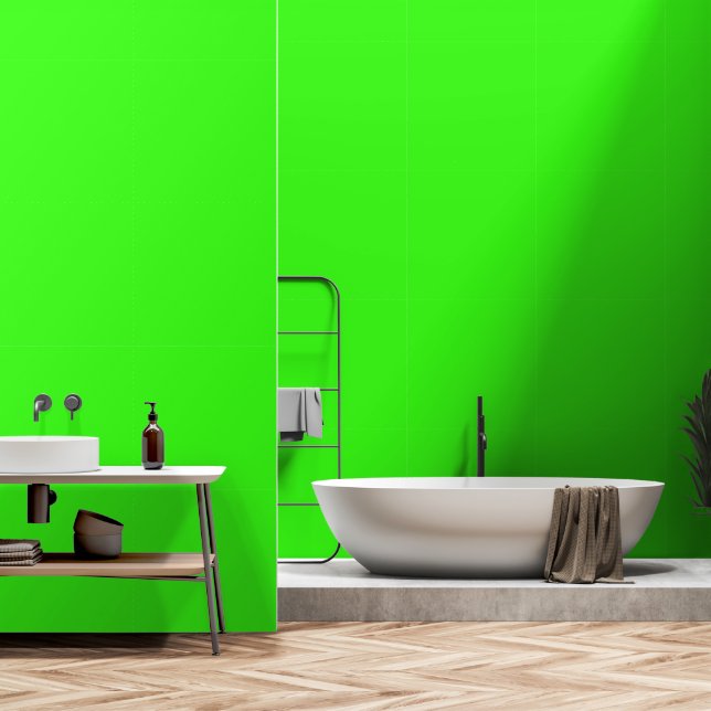 Neongrüne Vollfarbe Tapete (Badezimmer)