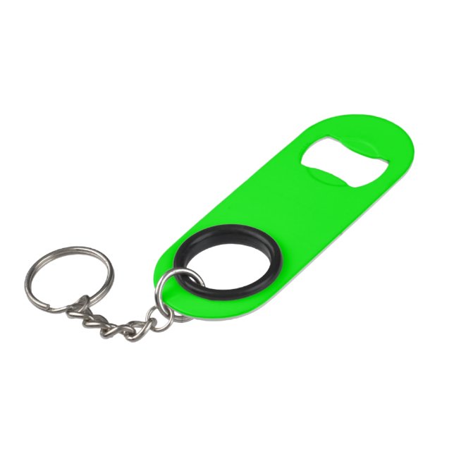 Neongrüner Bildschirm, hell solide schlicht cool Mini Flaschenöffner (Vorderseite Schrägansicht)