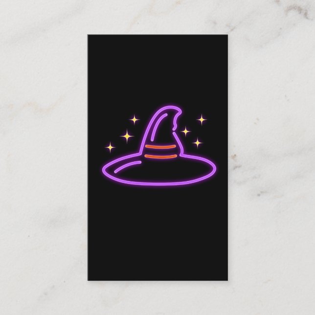 Neonhalloween-Hexe-Hut-Geschenk-Ideen-Retro Magie Visitenkarte (Vorderseite)