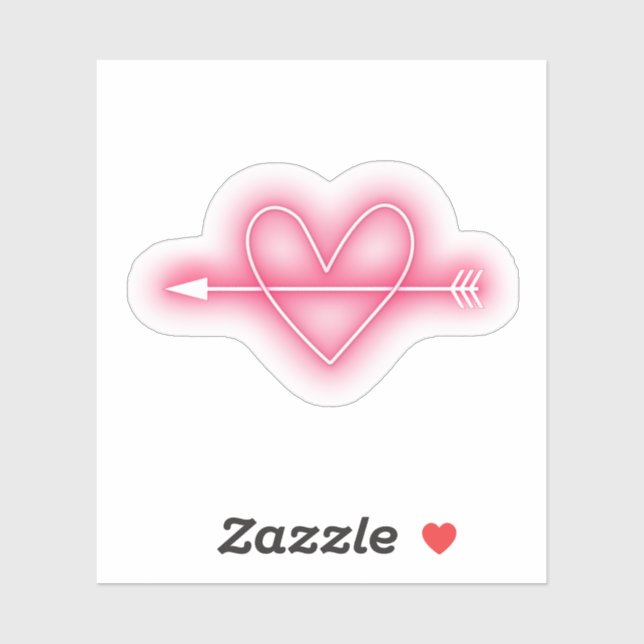 Neonherz Aufkleber (Blatt)