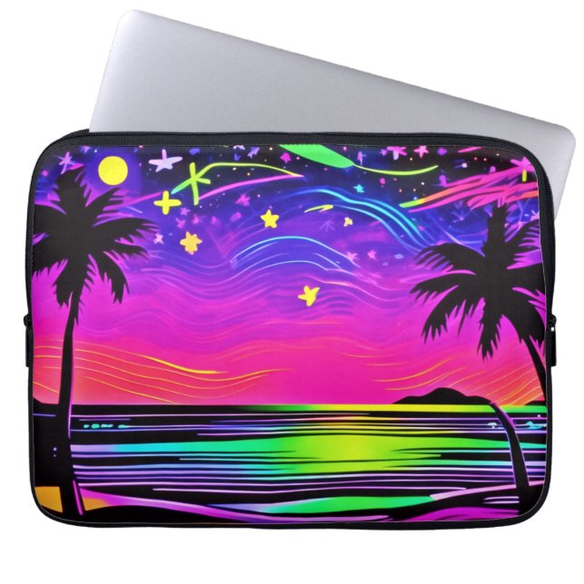 Neonight Beachscape Laptopschutzhülle (Vorderseite)