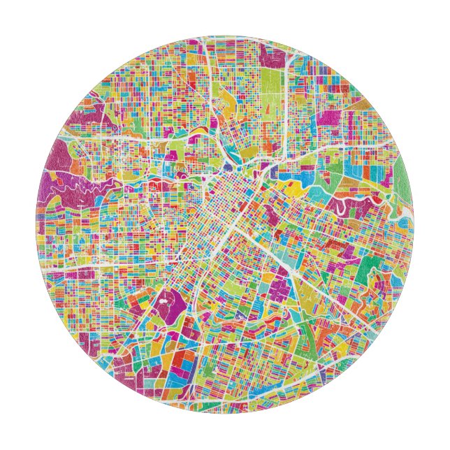 Neonkarte Houstons, Texas | Schneidebrett (Vorderseite)