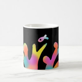 Neonkoralle und Fische Kaffeetasse