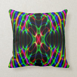 NeonLASERLICHT-psychedelisches abstraktes Kissen