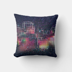 Neonleuchten und geometrisch nahtloses Muster Kissen
