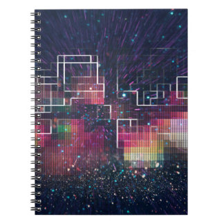 Neonleuchten und geometrisch nahtloses Muster Notizblock