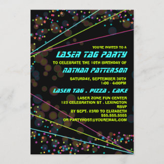 Neonlicht-Laser-Umbau-Geburtstags-Party Einladung