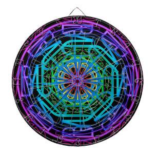 Neonlicht-Mandala-Entwurf Dartscheibe