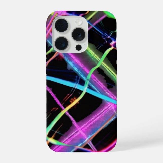 Neonlichtshow iPhone 15 Pro Hülle (Rückseite)
