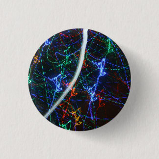 Neonlichtspuren abstrakte Fotografie. Cyberpunk Button