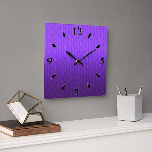 Neonlilac-Verlauf. Quadratische Wanduhr (Büro)