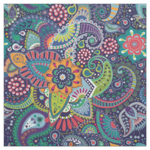 Neonmehrfarbenblumenpaisley-Muster Stoff