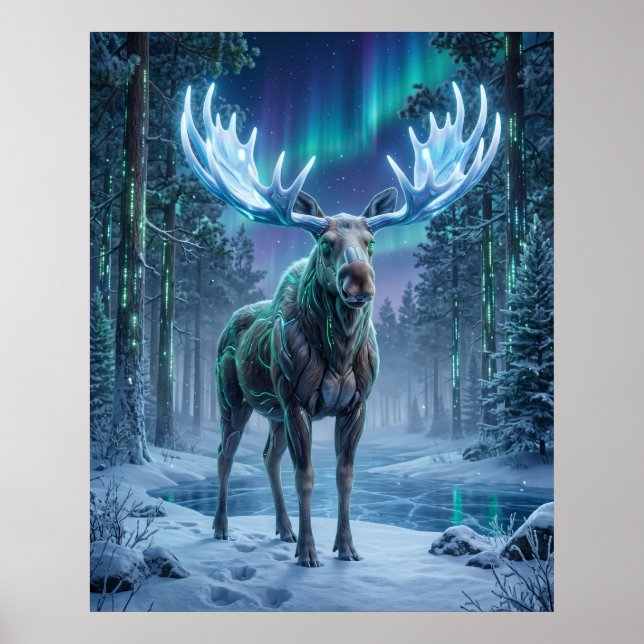 Neonmoose Boreal Grid Poster (Vorne)