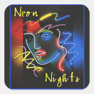 Neonnachtsaufkleber Quadratischer Aufkleber