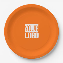 Neonorange - fett formatiertes Logo hinzufügen Pappteller