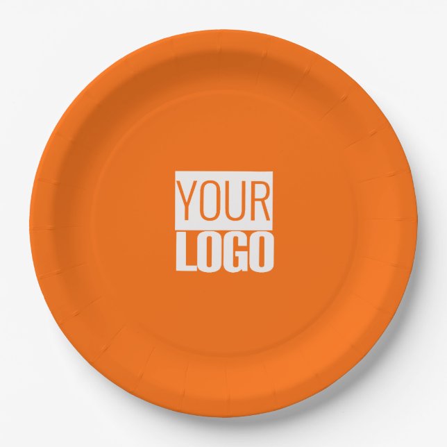 Neonorange - fett formatiertes Logo hinzufügen Pappteller (Vorderseite)