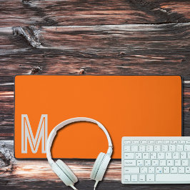 Neonorange - fett - Monogramm Schreibtischunterlage