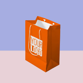 Neonorange - Fügen Sie Ihr kaltes Logo hinzu Mittlere Geschenktüte