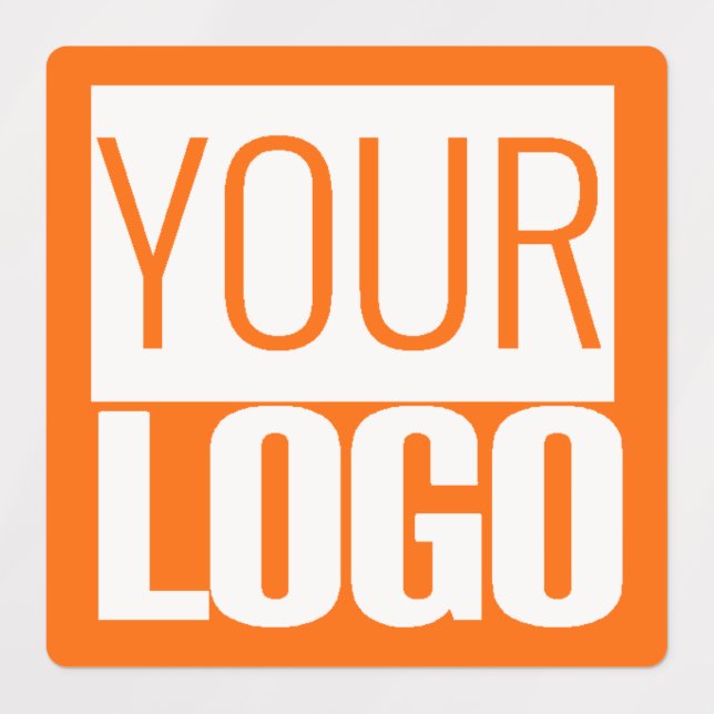 Neonorange Vollfarbe - individuelles Logo Etiketten (Design 3)