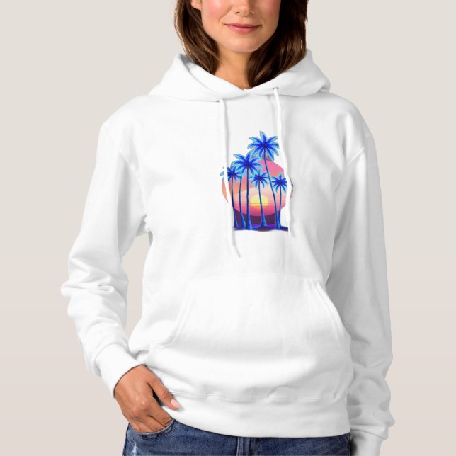 Neonpalmen Hoodie (Vorderseite)