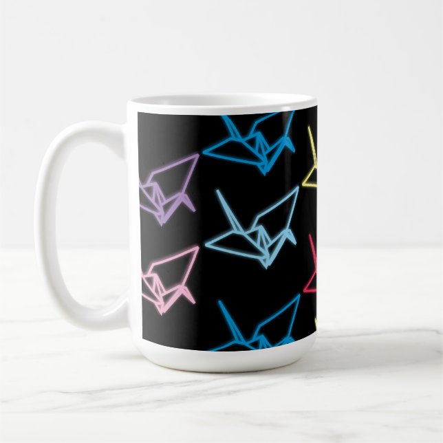 Neonpapierkräne Kaffeetasse (Links)