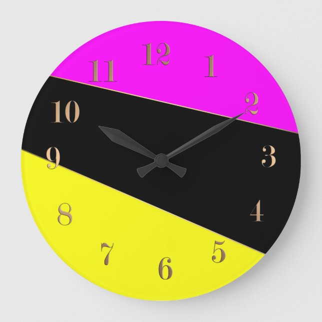 Neonpink Große Wanduhr (Vorderseite)