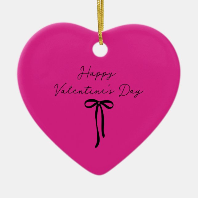 Neonpink | Valentinstag Keramik Ornament (Vorne)