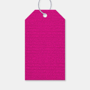 NeonPink-Webart-Maschen-Blick Geschenkanhänger