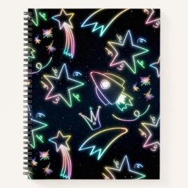 Neonraketenstar Notizbuch