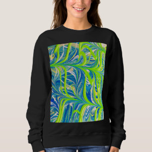 Neonranken auf blauem Marmor Sweatshirt