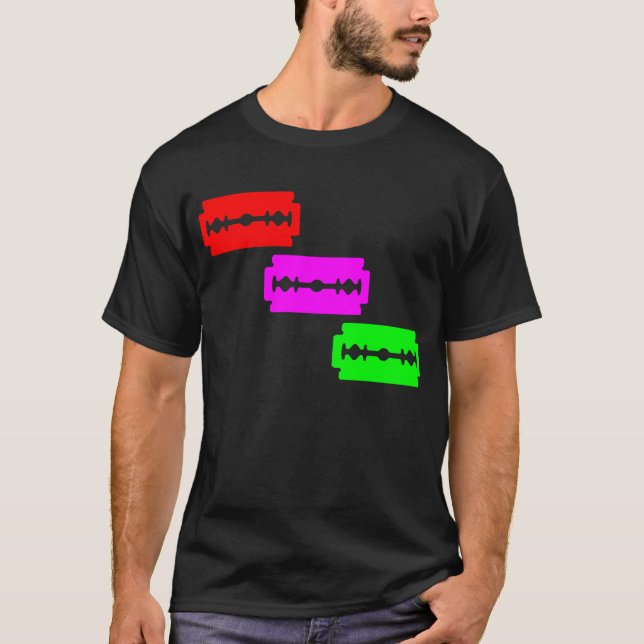 Neonrasierklingen (rot, rosa, Grün) T-Shirt (Vorderseite)